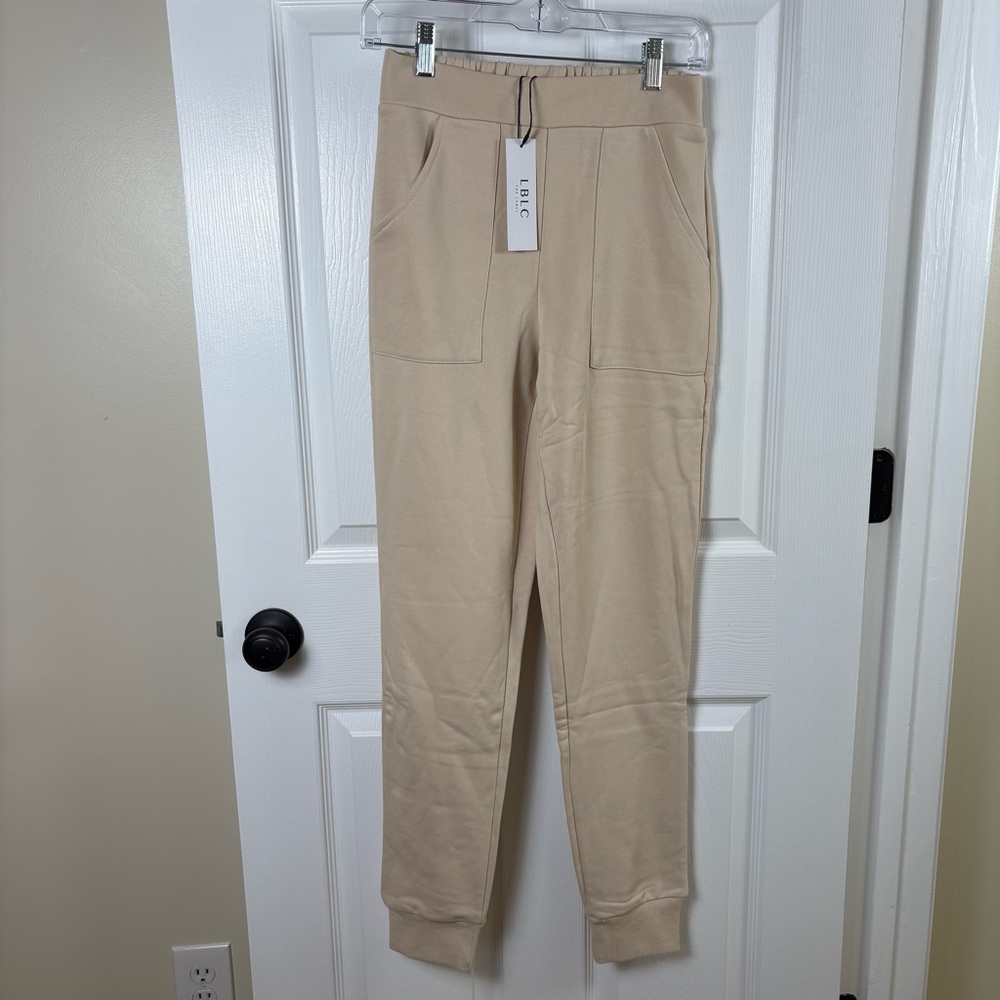 NWT LBLC The Label (Revolve) Women's Joggers Sweatpants Cream Off-White Sz Small - Picture 3 of 9